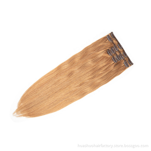 Fast Shipping Virgin Brazilian Full Head Clip In Hair Extension, Straight Human Hair Clip On  Extensions